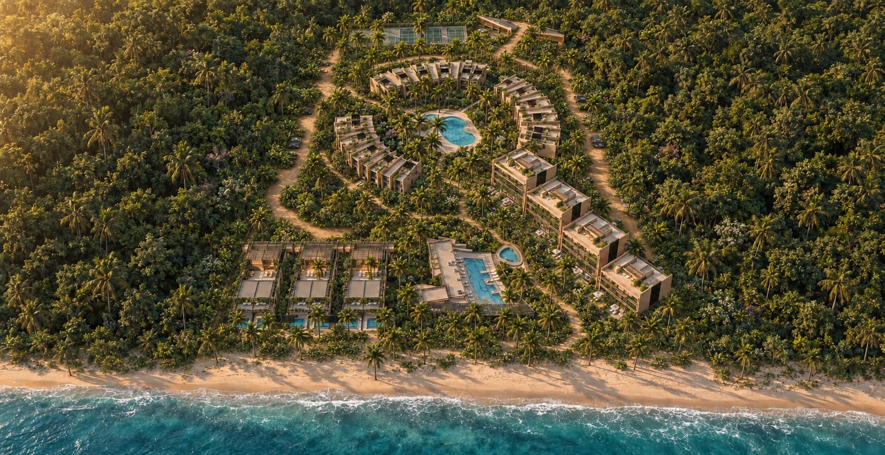 Costa Paraíso master plan, aerial view