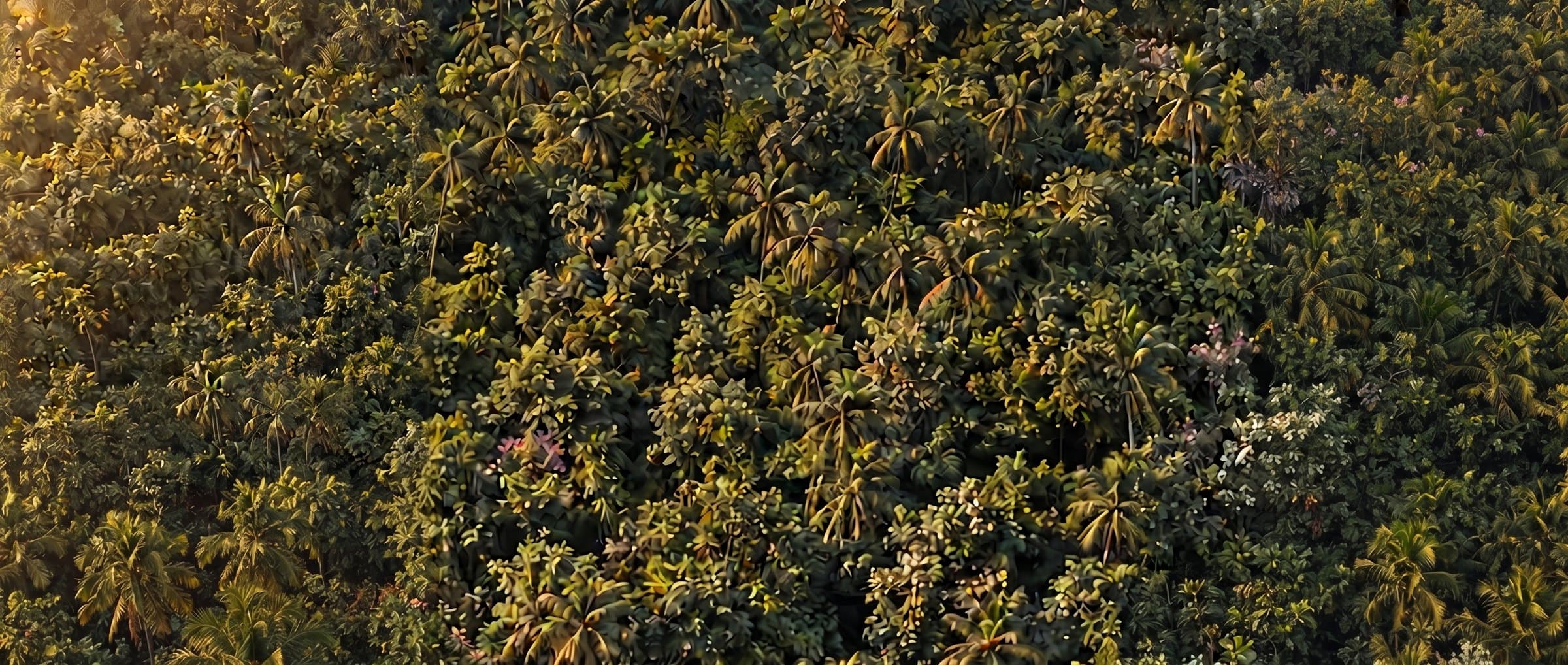The coconut grove of Costa Paraíso from above