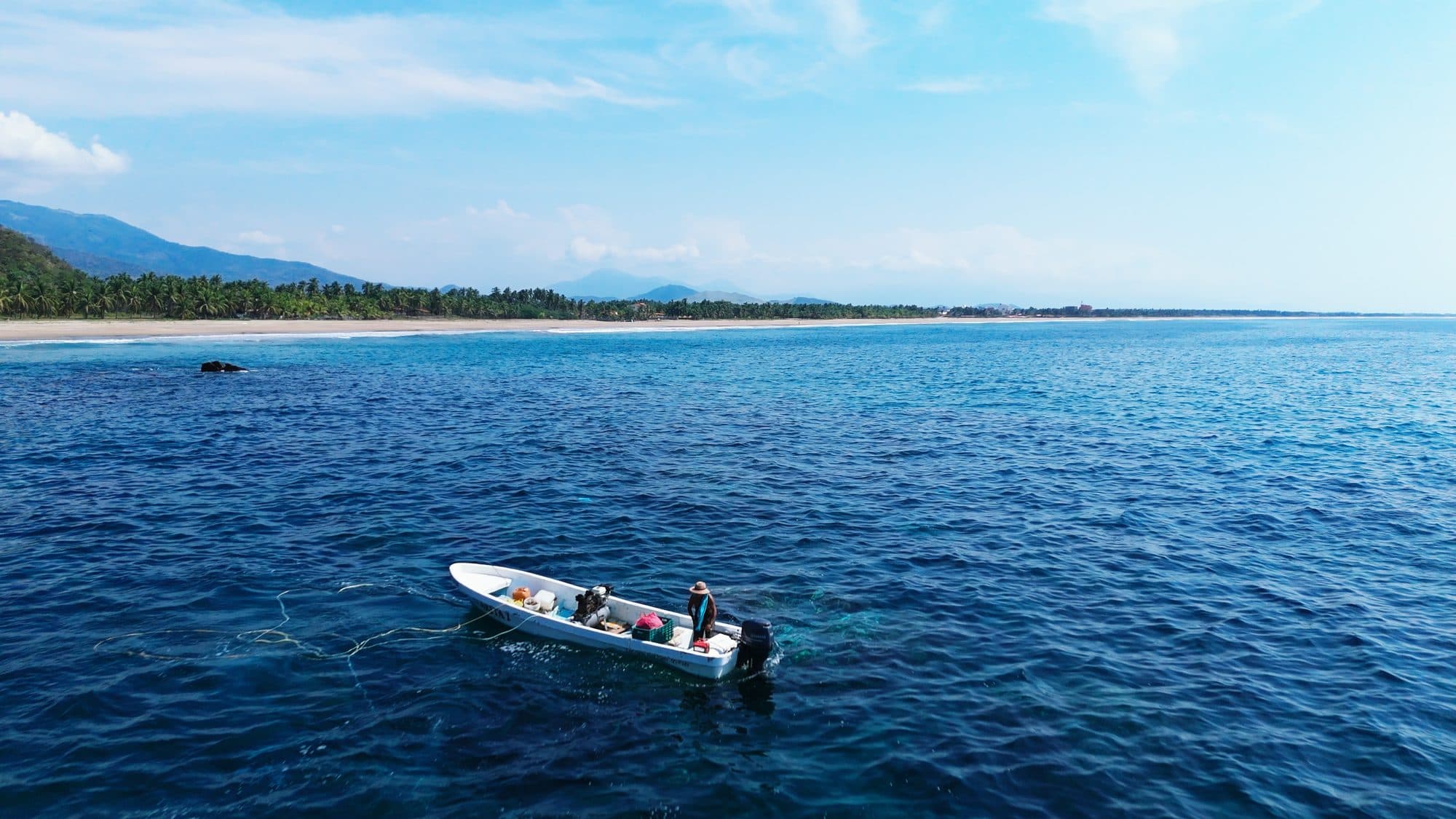 Boat off the coast of Zihuatanejo